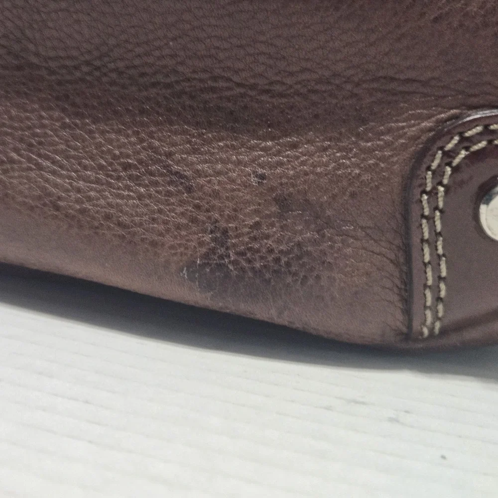 Fossil Brown‎ Pebbled Leather Hobo Crossbody Bag Adjustable Strap Purse